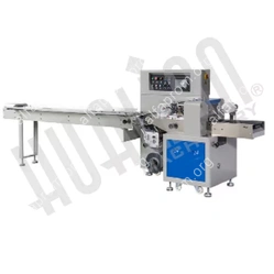 Горизонтальная упаковочная машина DXDZ-250XD  (H-40мм, bag L 65-190mm, S 200mm, регулируемый формирователь, вставки в транспортере)