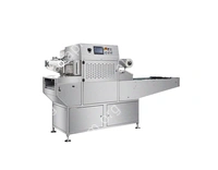 Автоматический конвейерный запайщик лотков с функцией вакуумизации и газации HVT-450A/4 V2 (210*148 нерж., скин, дв. ст. 100м3/ч)